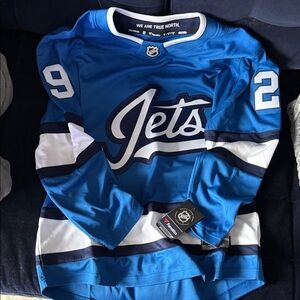 Fanatics Blue and White Jets Jersey